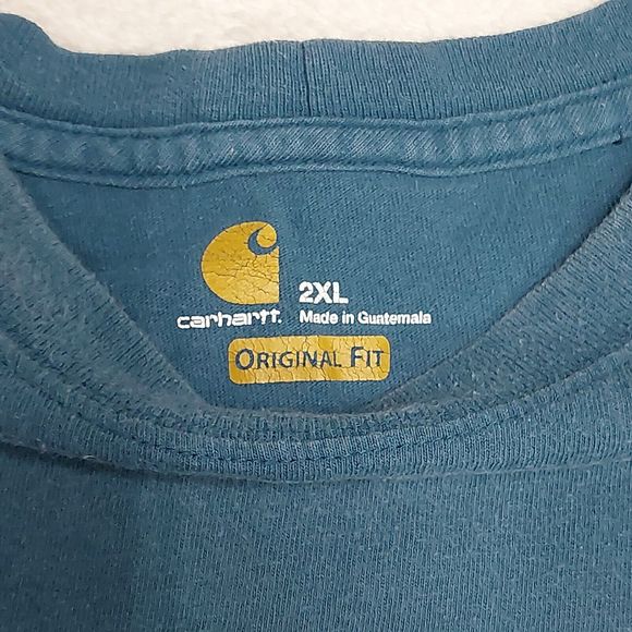 Carhartt Men's Blue Crewneck Original Fit Short Sleeve Pullover T-Shirt Size 2XL - Picture 4 of 8